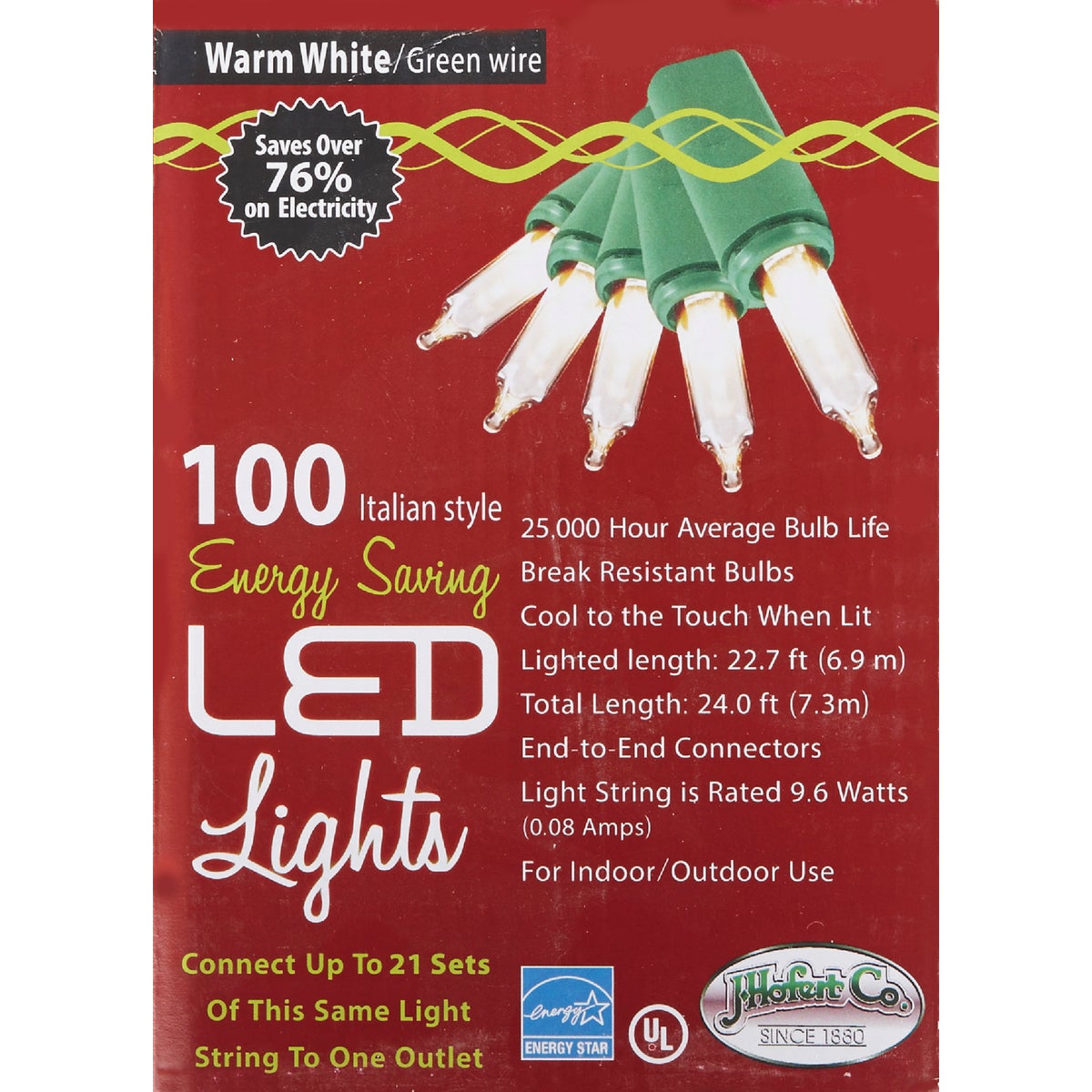 J Hofert White 100-Bulb Italian Style LED Light Set