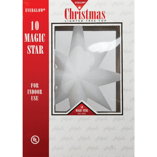 J Hofert Everglow Clear 12 In. Star Christmas Tree Topper