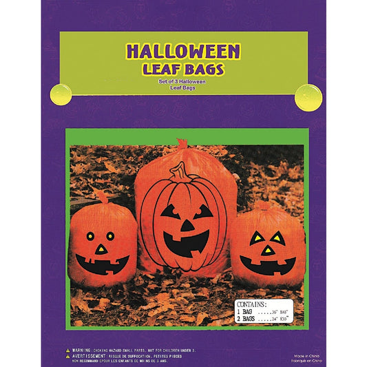 Mystic Industries Orange Plastic Pumpkin Lawn & Leaf Bag (3-Count)