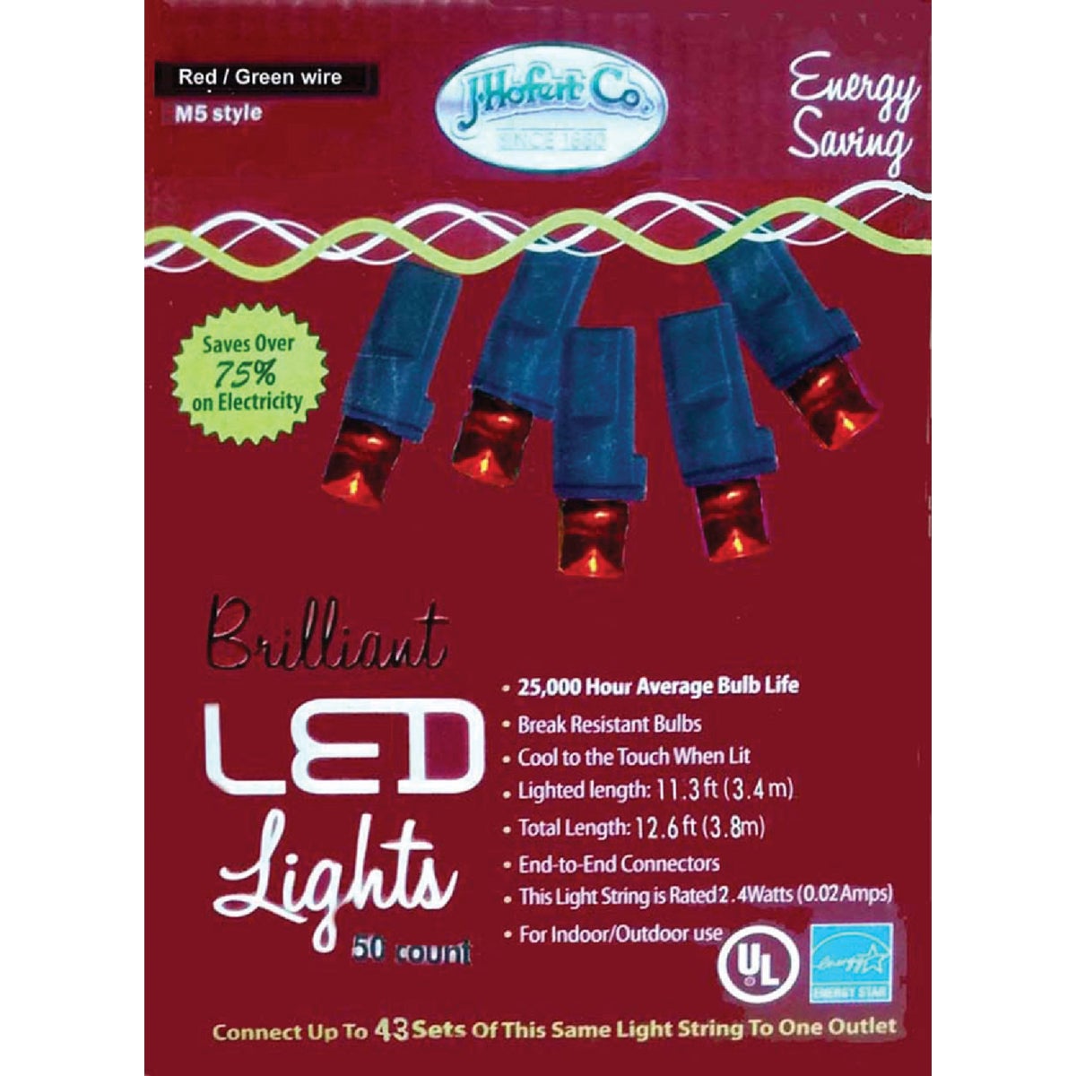 J Hofert Red 50-Bulb M5 LED Light Set