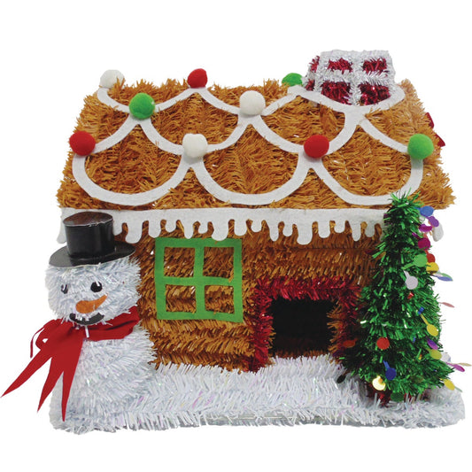 Youngcraft 9 In. Tinsel Tabletop Gingerbread House Holiday Decoration