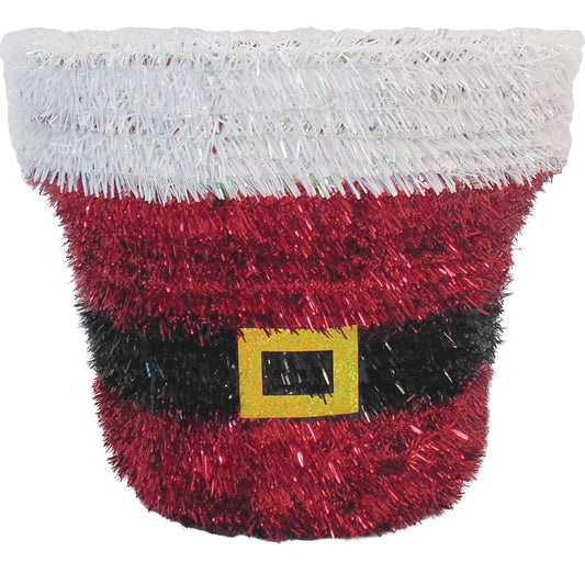 Youngcraft 10 In. Tinsel Tabletop Santa Bucket Holiday Decoration