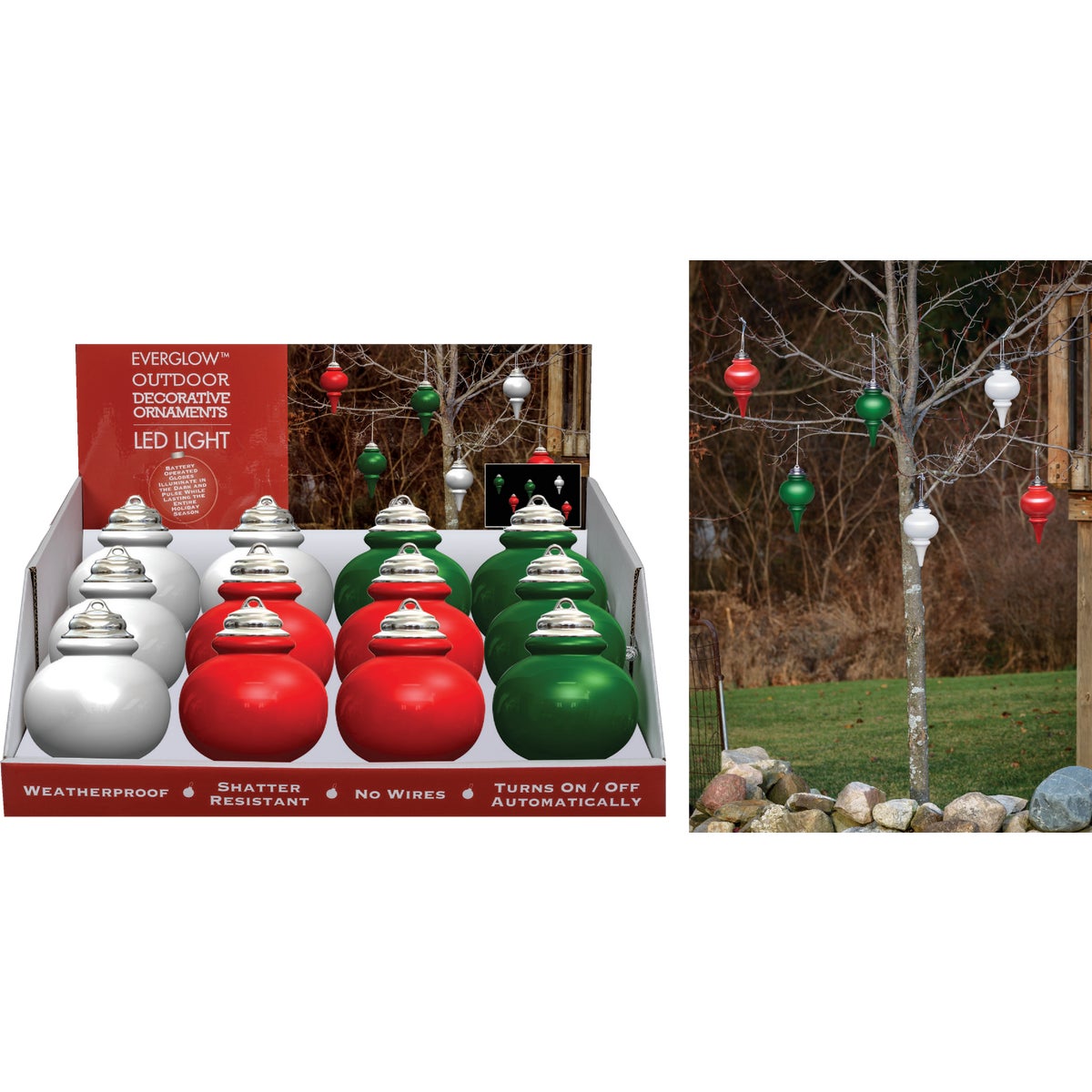 Xodus 9 In. Shatter Resistant LED Outdoor Finial Christmas Ornament