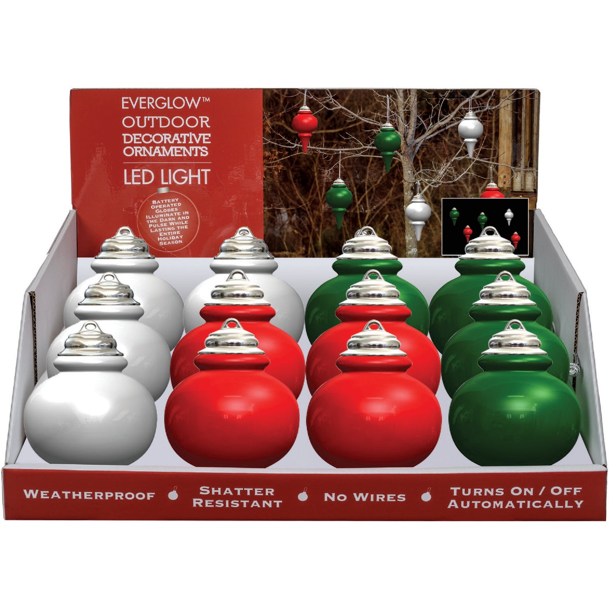 Xodus 9 In. Shatter Resistant LED Outdoor Finial Christmas Ornament