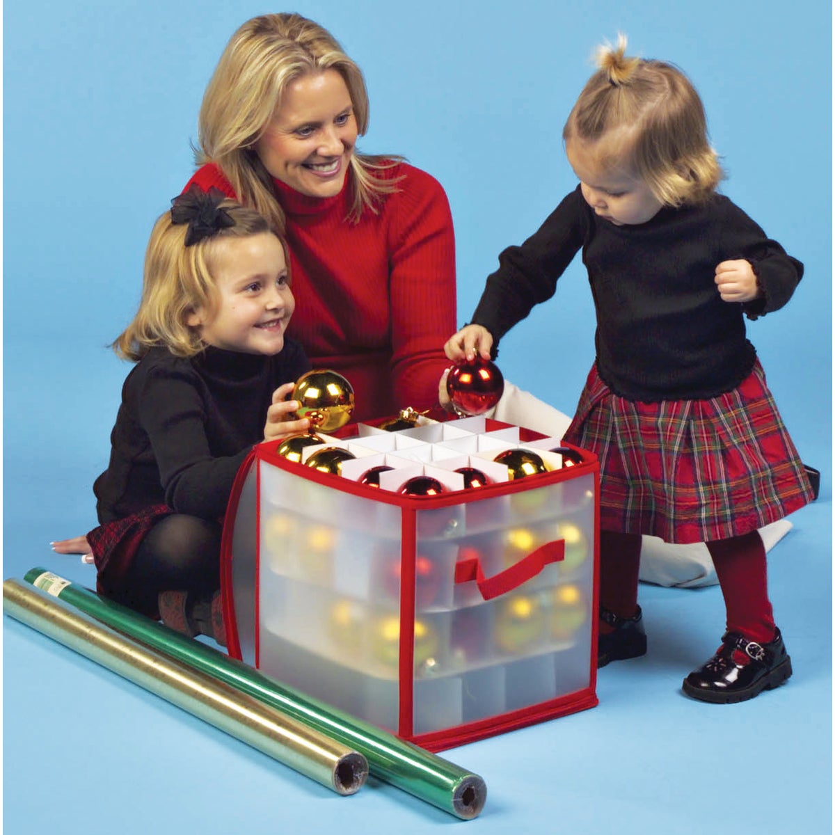 Dyno 12 In. W. x 12 In. H. x 12 In. L. Polypropylene Zip-Up Christmas Ornament Storage Cube