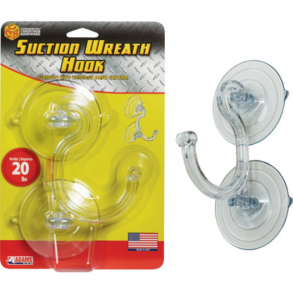 Commercial Christmas Hardware Giant 3 In. 20 Lb. Holding Capacity Double Suction Cup Wreath Hook