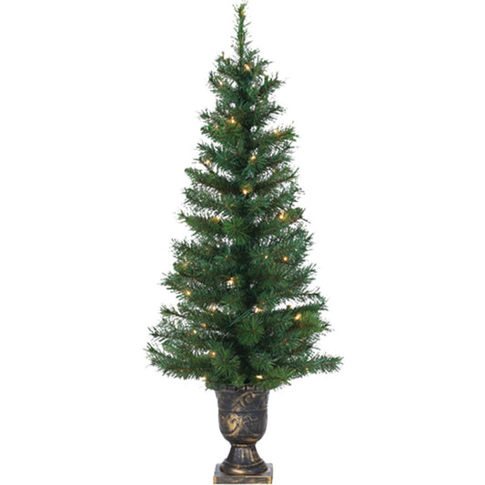 Sterling 4 Ft. Potted Idaho Pine 50-Bulb Clear Incandescent Prelit Artificial Christmas Tree