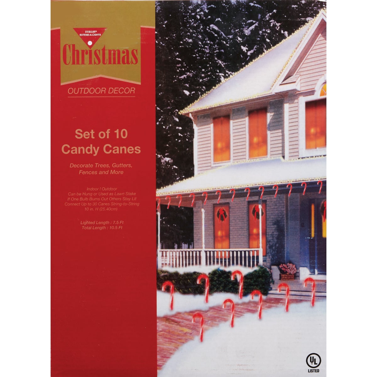 J Hofert Everglow 10 In. Candy Cane Incandescent Path Light Set (10 per set)