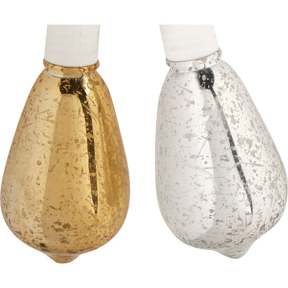 J Hofert Gold & Silver 10-Bulb Vintage Edison Light Set with White Wire