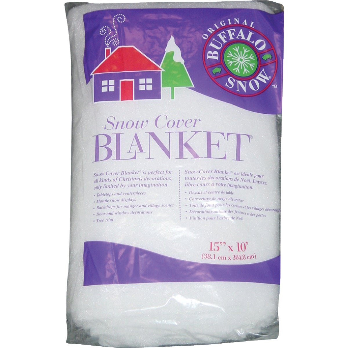 Buffalo Snow 15 In. W. x 10 Ft. L. x 1 In. Thick Snow Blanket with Ice Crystals