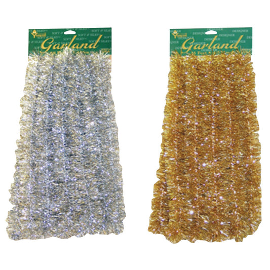 F C Young 12 Ft. Silver & Gold Silky Colored Garland