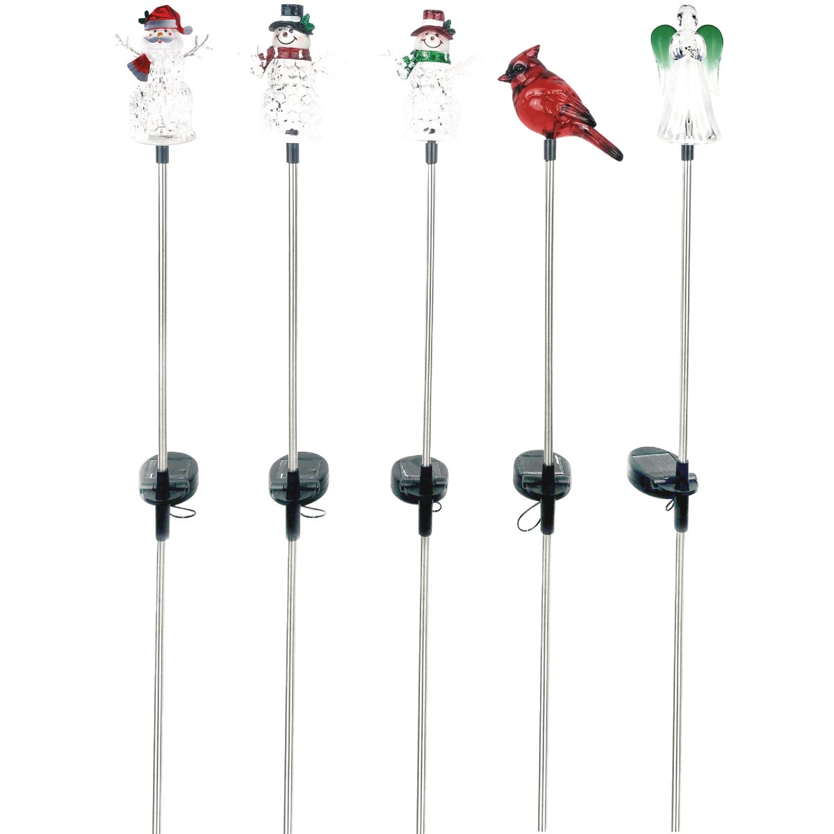 Alpine 33 In. LED Solar Winter Iconic Holiday Garden Stake