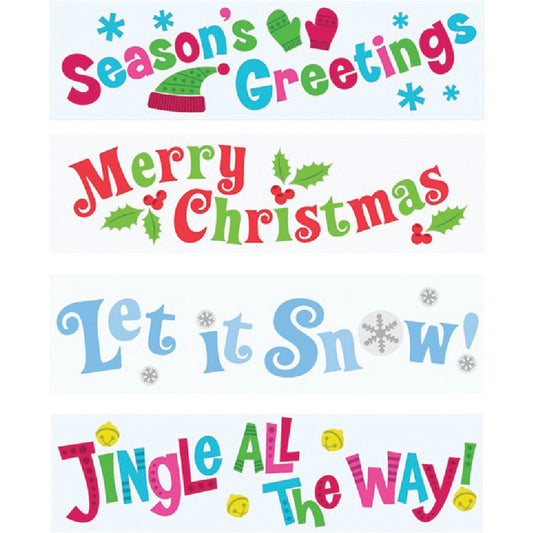 Berwick Offray 6 In. W. x 22 In. L. Gel Christmas Window Cling