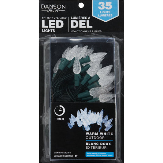 Danson Decor Warm White 35-Bulb C6 LED Battery Operated Light Set