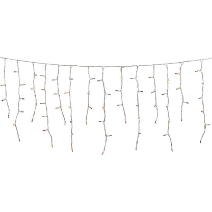 J Hofert Multi 100-Bulb Mini Incandescent Icicle Light Set with White Wire