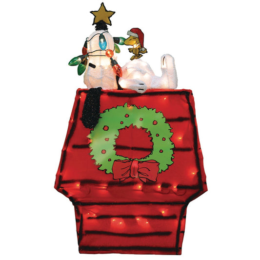 Product Works Peanuts 26 In. Incandescent Snoopy & Dog House Holiday Figure