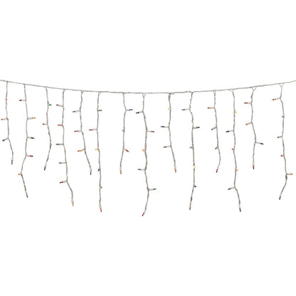 J Hofert Multi 150-Bulb Heavy-Duty Mini Incandescent Icicle Light Set with White Wire