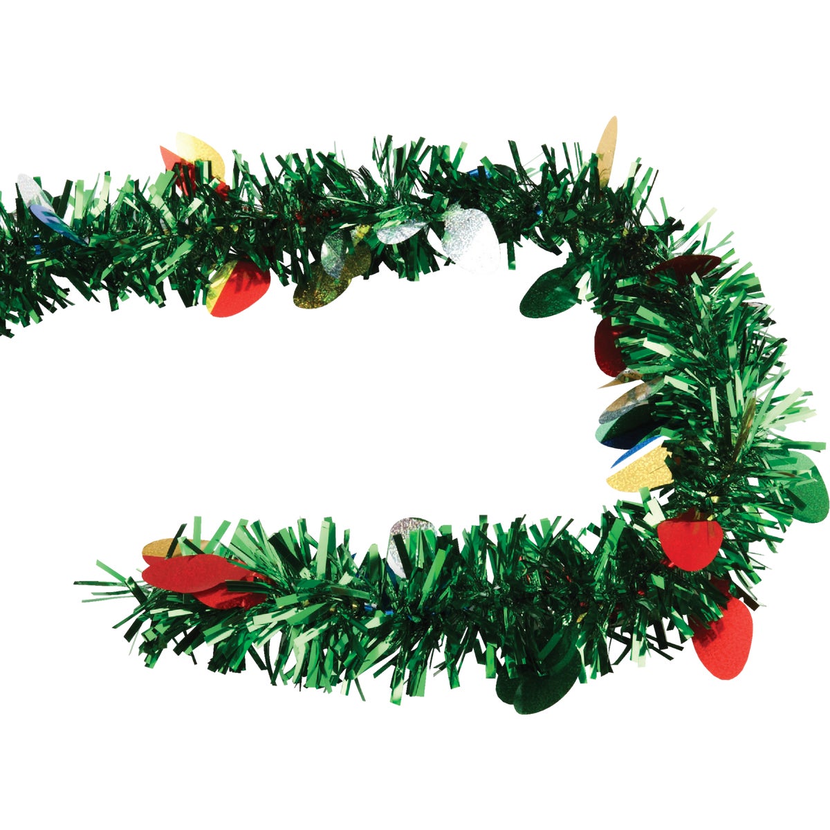 F C Young 8 Ft. Die-Cut Jumbo Colored Garland Assortment with Bulbs