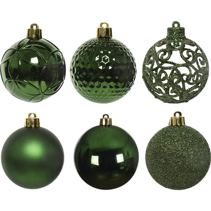 Decoris 2.4 In. Shatterproof Pine Green Bauble Christmas Ornament (37-Pack)