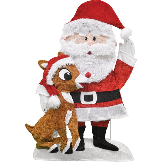 Rudolph 32 In. Incandescent Santa & Rudolph Holiday Figure