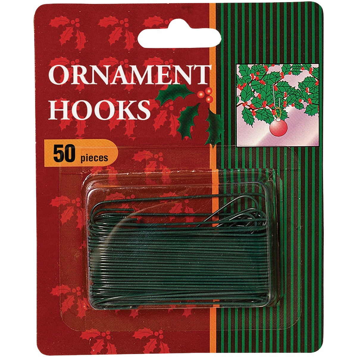 Gerson 2.5 In. Green Ornament Hooks (50-Pack)