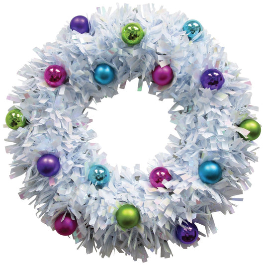 Youngcraft 17 In. Holographic Opal Tinsel Wreath