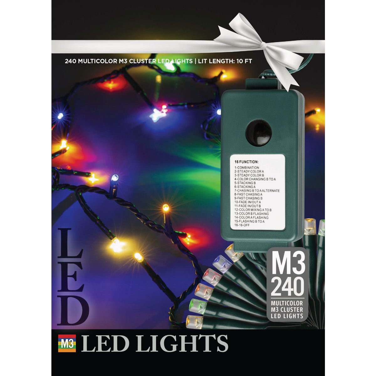 J Hofert Multi 240-Bulb M3 LED Cluster String Light Set