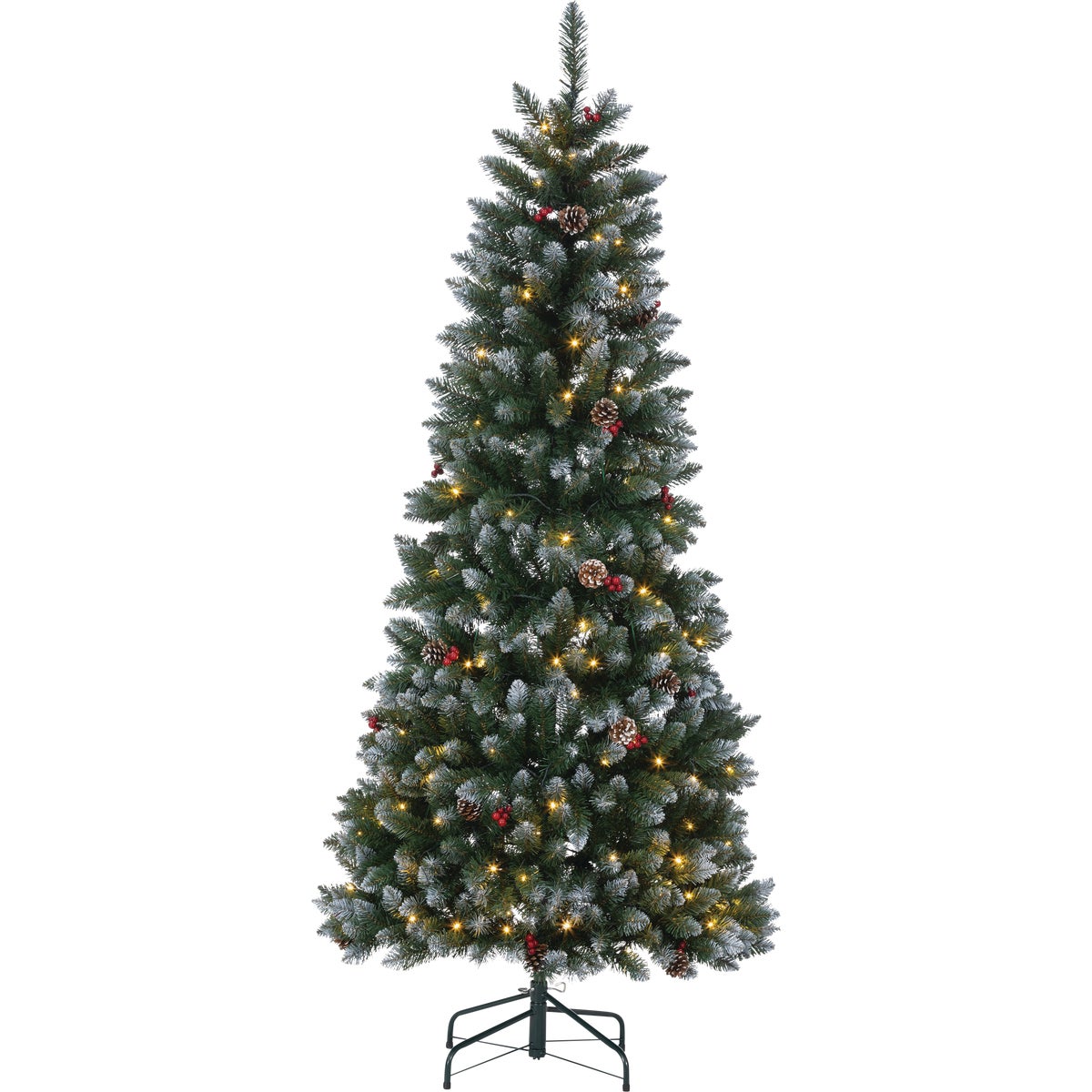 Sterling 7.5 Ft. Flocked Pop-Up 300-Bulb Warm White LED Prelit Artificial Christmas Tree