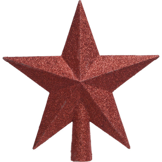 Decoris Christmas Red 7.5 In. Shatterproof Star Christmas Tree Topper