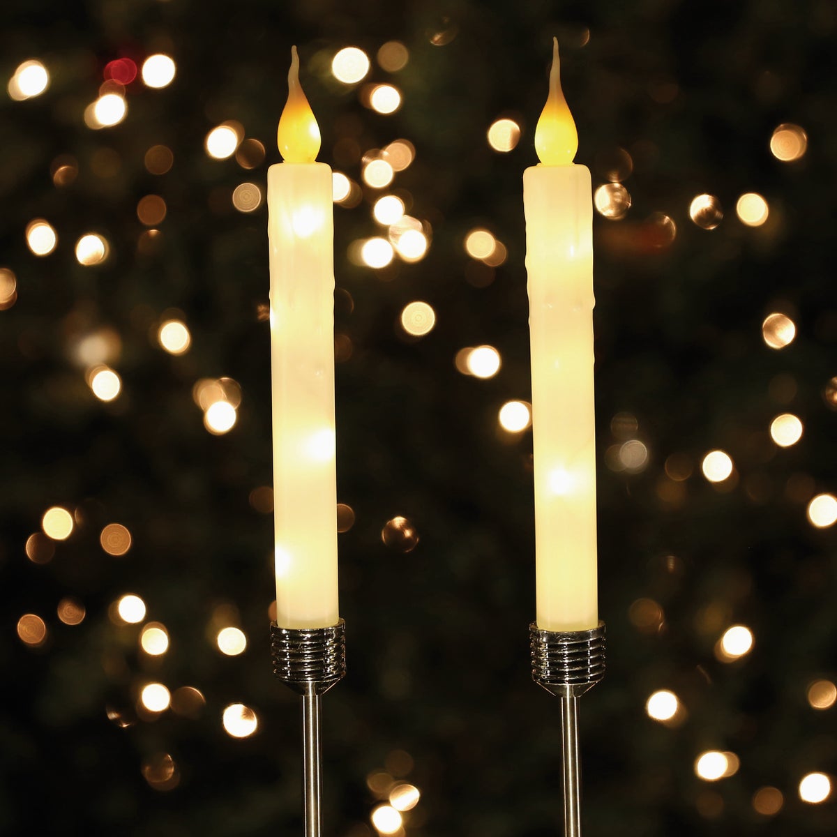 Alpine 40 In. LED Solar White Candle Holiday Garden Stake