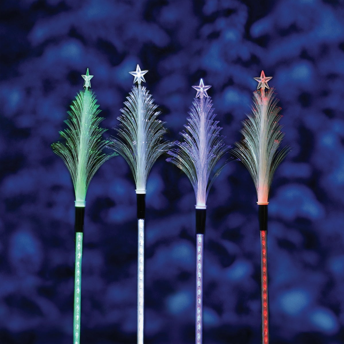 Alpine 40 In. LED Solar Fiber Optic Tree Holiday Garden Stake