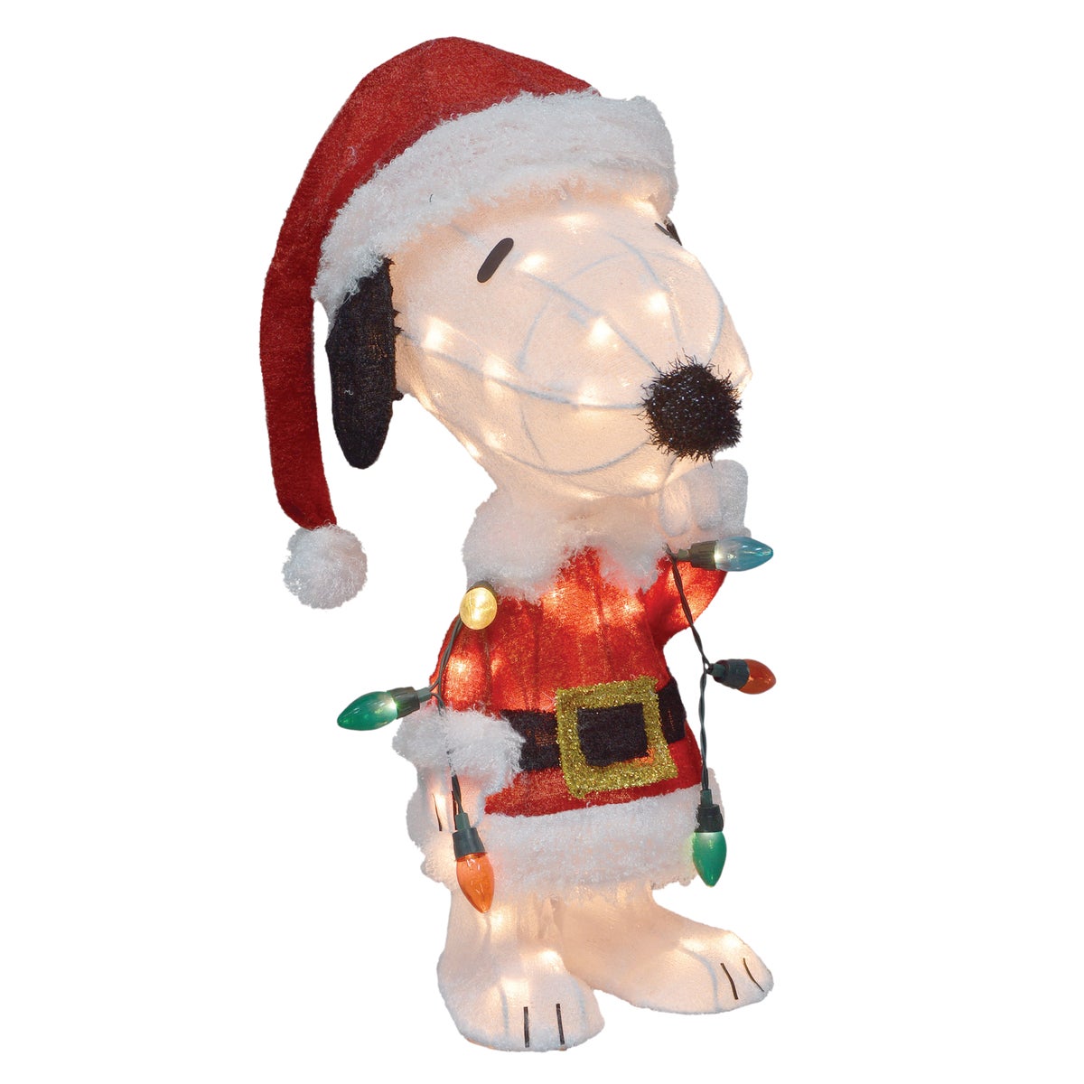 Peanuts 24 In. LED Snoopy in Santa Suit Wrapped in Lights Holiday Figure
