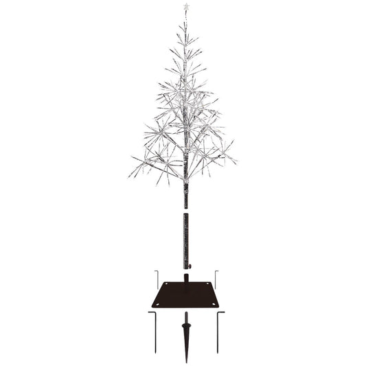 Alpine 53 In. Festive Silver 380-Bulb Warm White LED Prelit Artificial Christmas Tree