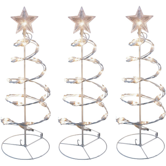 J Hofert 24 In. Incandescent Shimmering Spiral Tree Pathway Marker Light Set (3 per set)