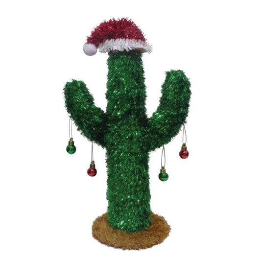 Youngcraft 15.5 In. Tinsel 3-Dimensional Christmas Cactus Holiday Decoration