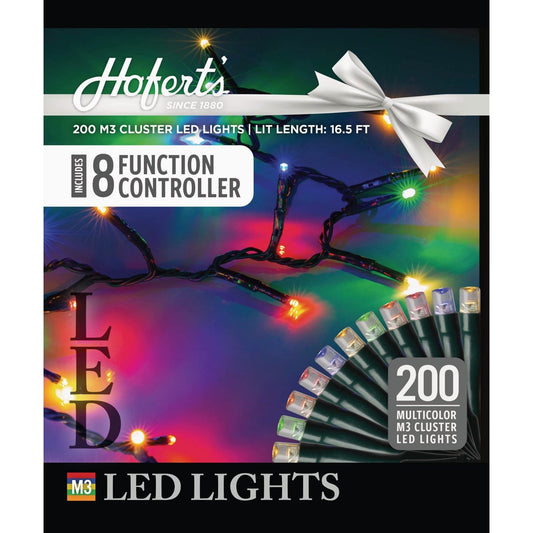 J Hofert Multi 200-Bulb M3 LED Cluster String Light Set