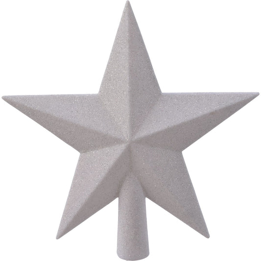 Decoris Winter White 7.5 In. Shatterproof Star Christmas Tree Topper