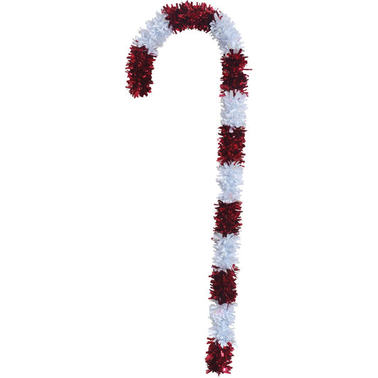 F C Young 48 In. Red & Opal Tinsel Candy Cane
