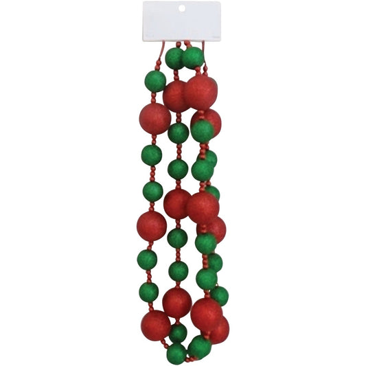 Youngcraft 6 Ft. Green & Red Glitter Ball Garland