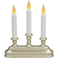 Xodus 10-1/4 In. x 9 In. x 2 In. Pewter LED Battery Operated Dual Candelabra