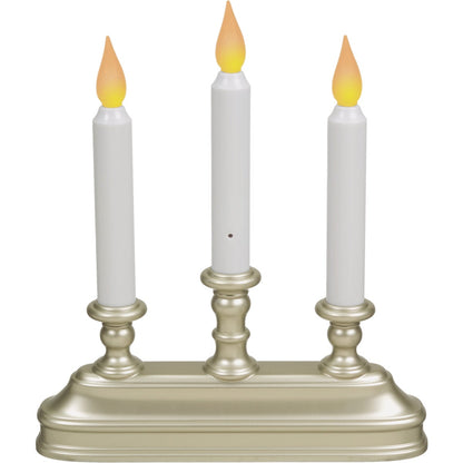 Xodus 10-1/4 In. x 9 In. x 2 In. Pewter LED Battery Operated Dual Candelabra