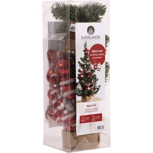 Everlands Imperial 29 In. Mini Christmas Tree with Red Colored Ornaments