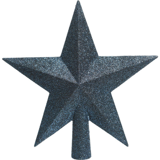 Decoris Night Blue 7.5 In. Shatterproof Star Christmas Tree Topper