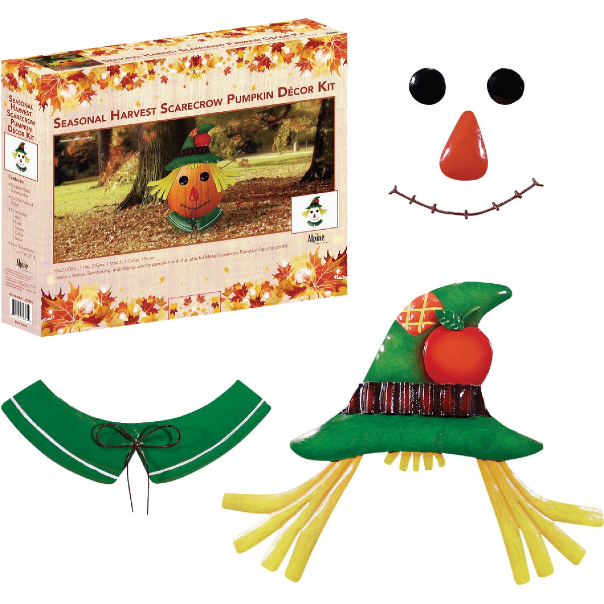 Alpine Metal Harvest Scarecrow Pumpkin Kit