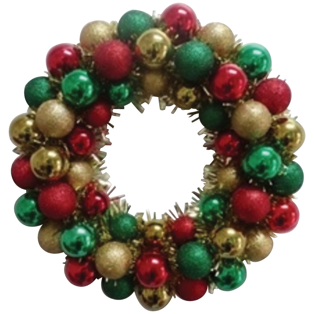 Youngcraft 16 In. Red, Green, & Gold Shatterproof Ornament Wreath