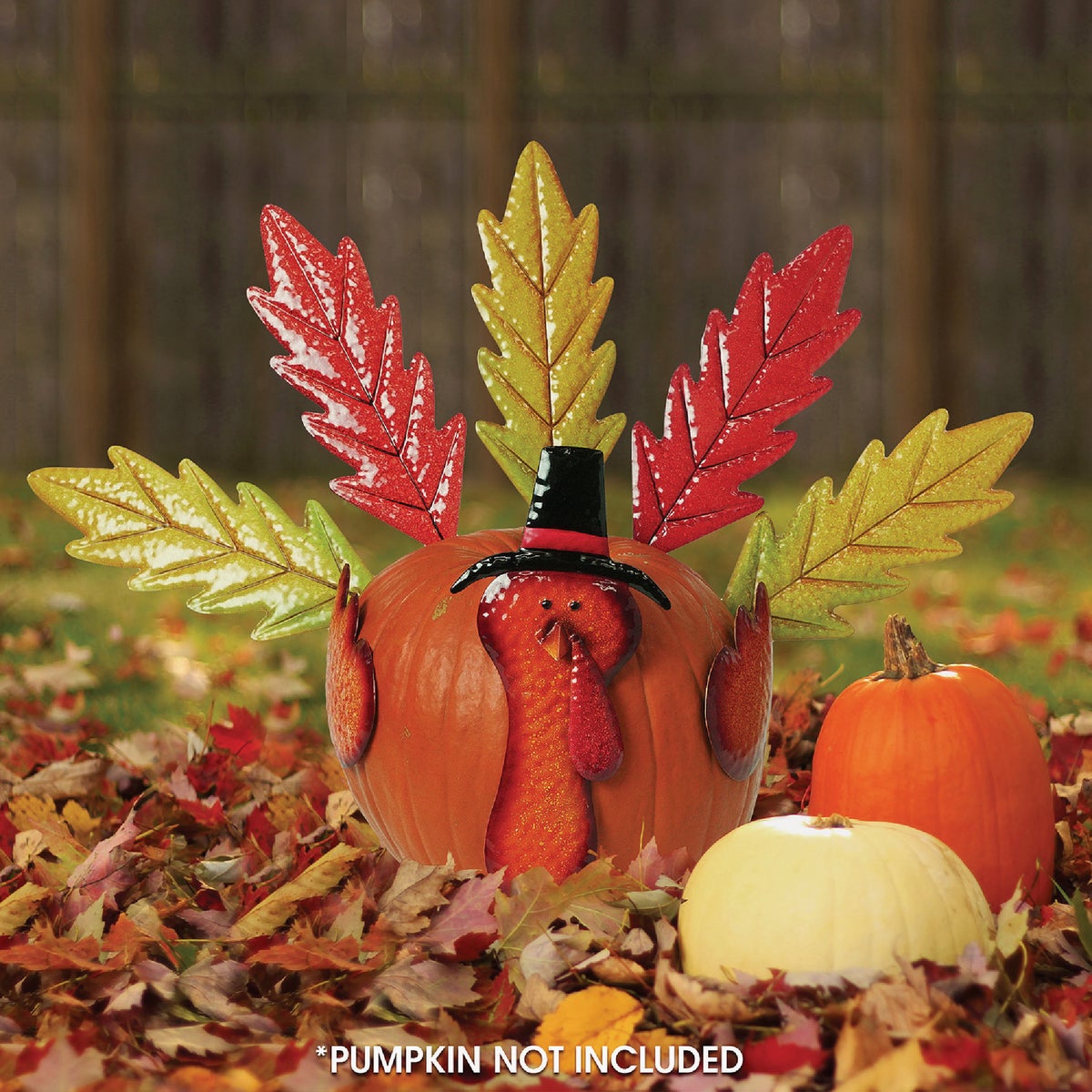 Alpine Metal Leaf Turkey Pumpkin Decoration Kit