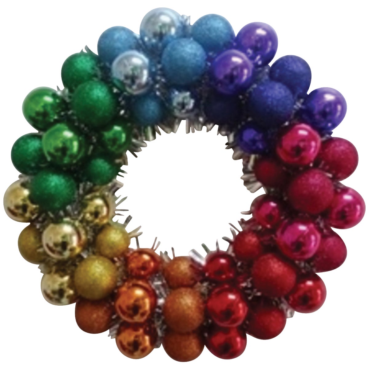 Youngcraft 16 In. Multi-Colored Shatterproof Ornament Wreath