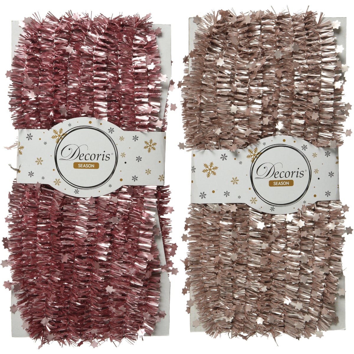 Decoris 12 Ft. Velvet Pink & Blush Pink Tinsel Garland