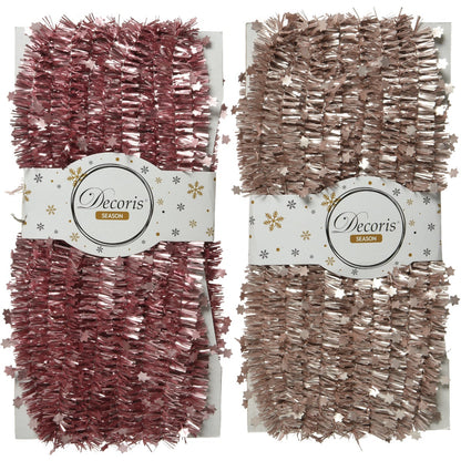 Decoris 12 Ft. Velvet Pink & Blush Pink Tinsel Garland
