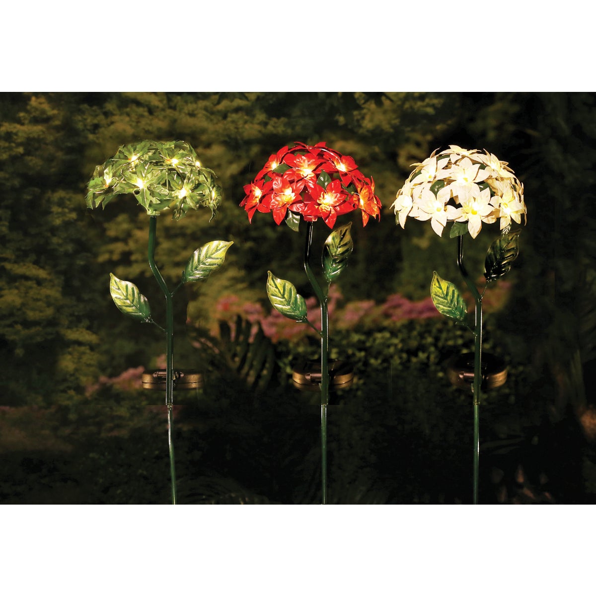 Alpine 20 In. LED Poinsettia Solar Stake Light